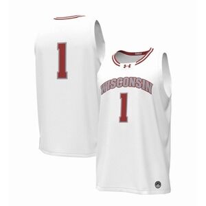 Wisconsin Badgers Under Armour Jersey Mens Medium White Basketball NCAA Replica